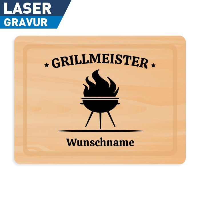 Holz Schneidebrett mit Gravur zum Grillen