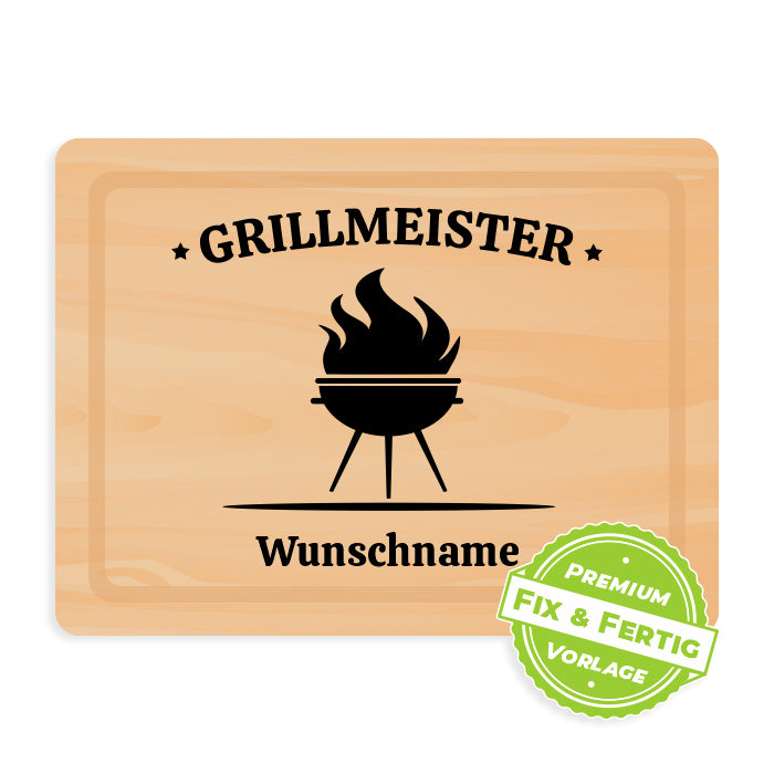 Schneidebrett Grillmeister mit Gravur