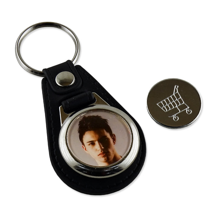 Schlüsselanhänger mit Foto gestalten, mit Einkaufs-Chip