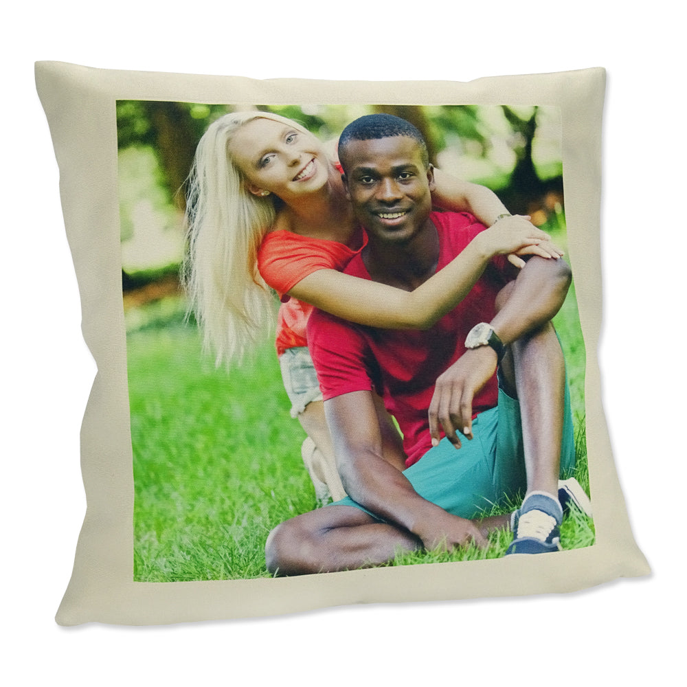 Fotokissen gestalten in Leinenoptik