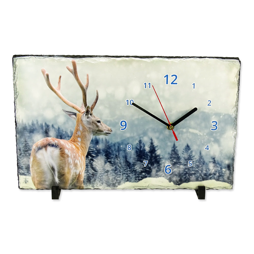 Schieferplatte Uhr mit eigenem Foto