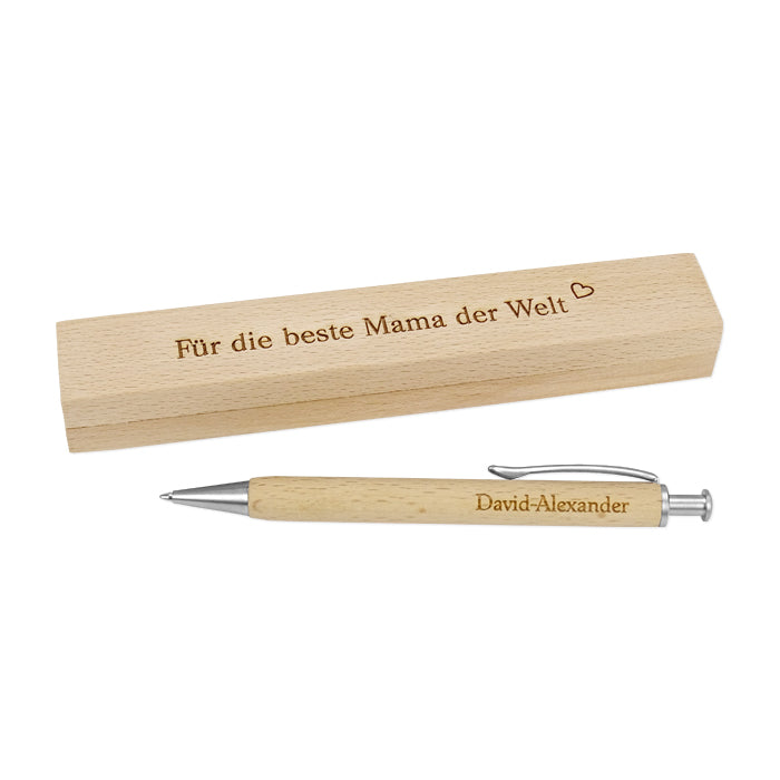 Holz-Kugelschreiber mit Namensgravur