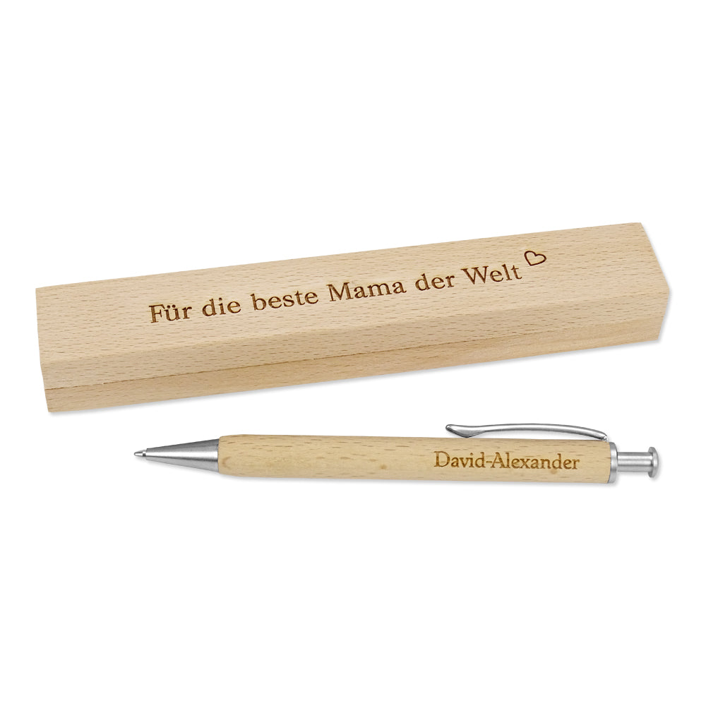 Holz-Kugelschreiber mit Namensgravur
