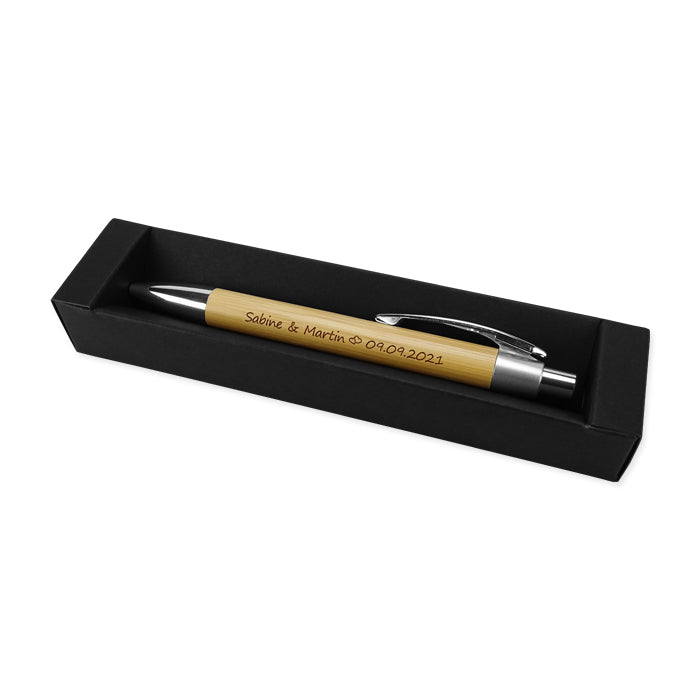 Personalisiertes Holz-Kugelschreiber Set Mit Gravur 'Larissa' – Inkl. Metall-Geschenkdose