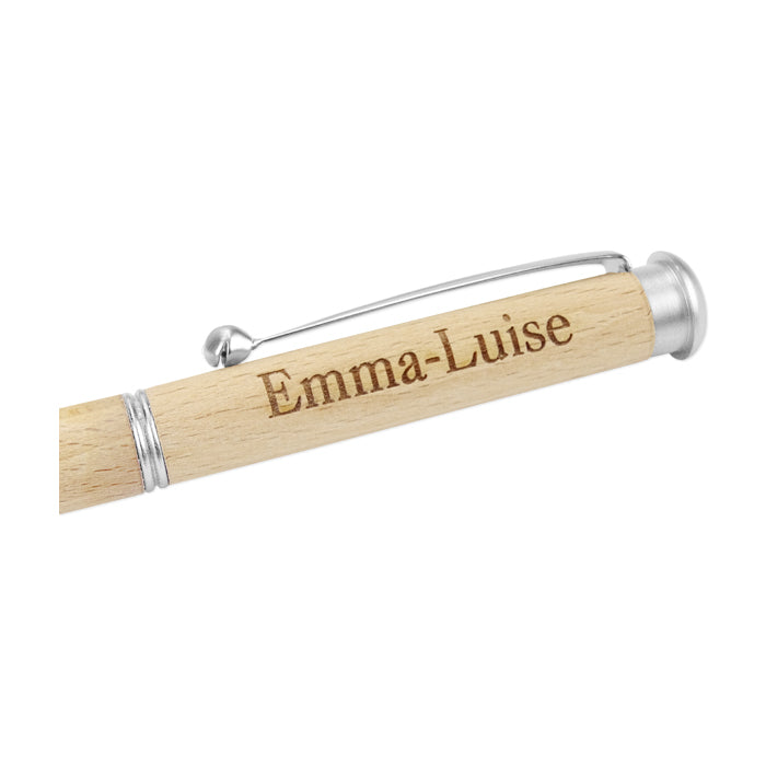 Printplanet Holz-Kugelschreiber Mit Gravur – Personalisiert Mit Name Mareike, Inkl. Metall-Geschenkdose
